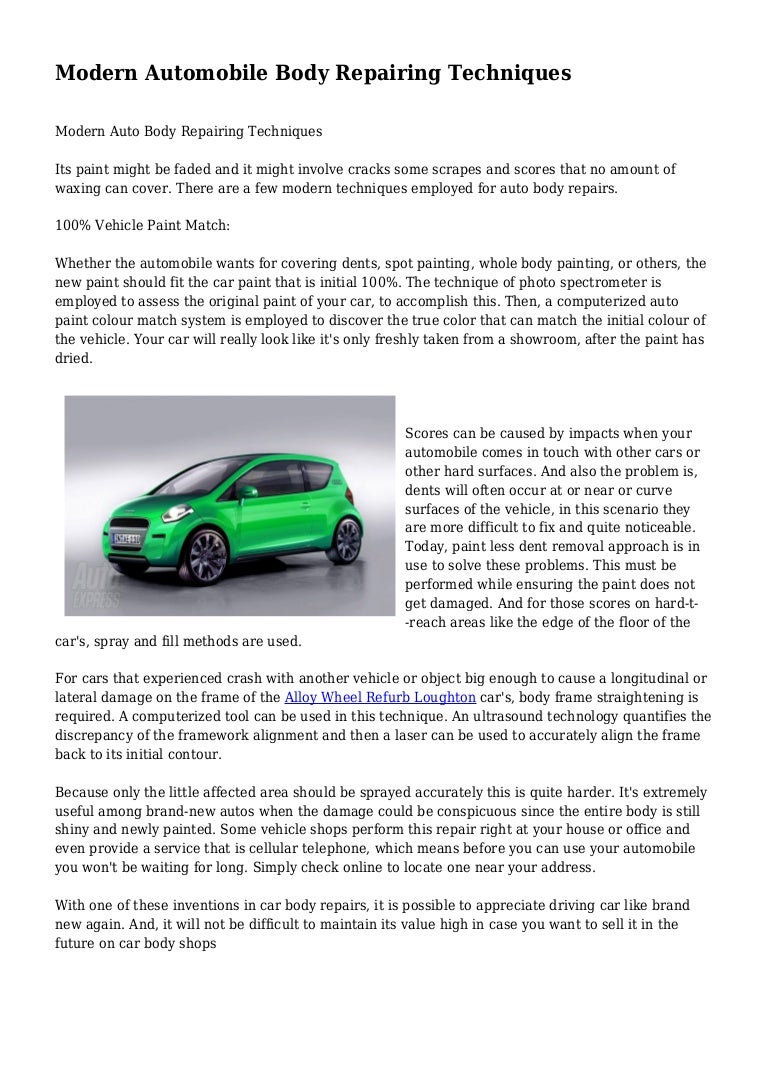 Body repair - solve problems Body repair - solve problems